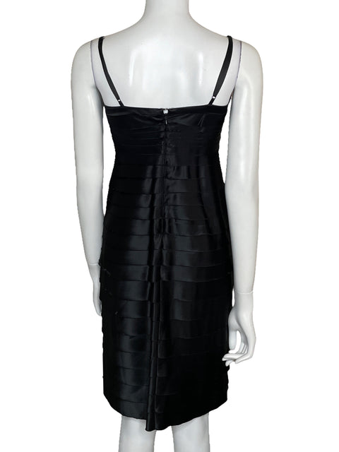 Vestido Adrianna Papell Capas Tirantes Negro-Talla 4