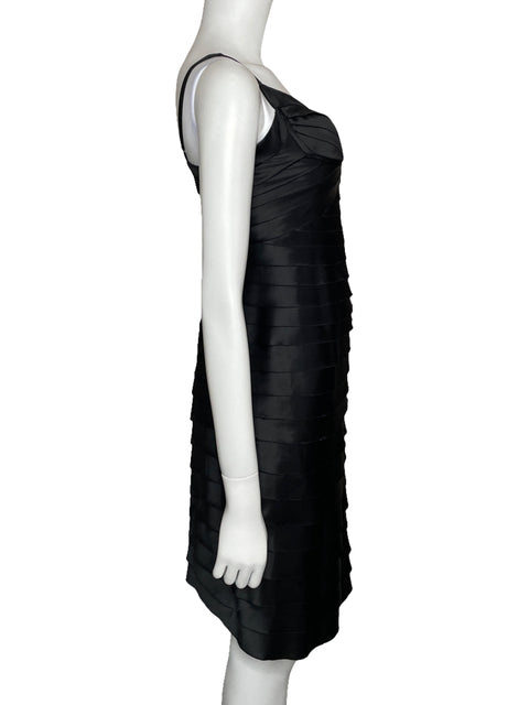 Vestido Adrianna Papell Capas Tirantes Negro-Talla 4