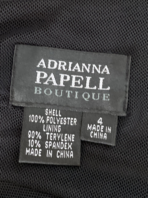 Vestido Adrianna Papell Capas Tirantes Negro-Talla 4