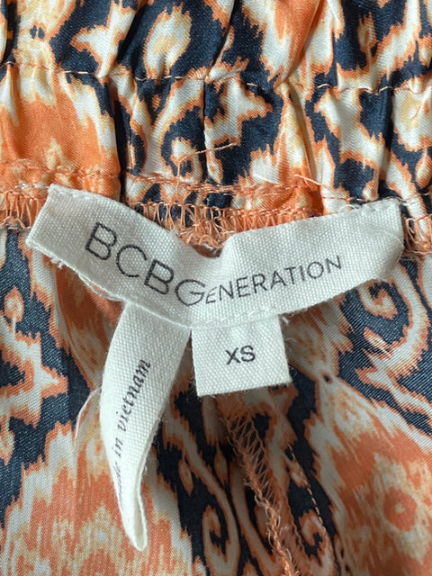 Pantalón BCBG Estampado Bolsillos Naranja-Talla XS