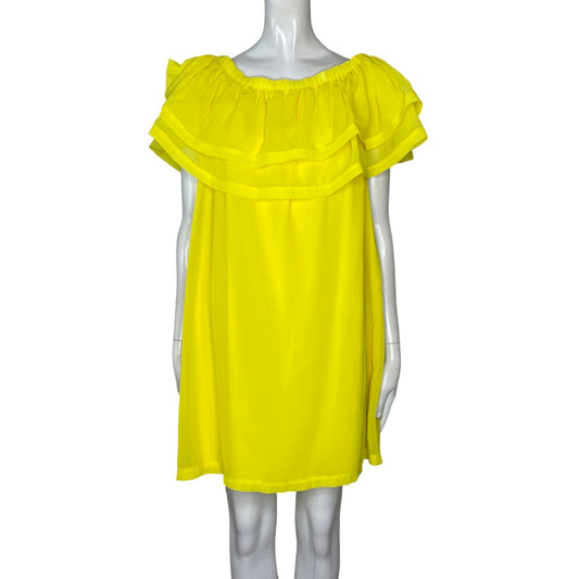 Vestido Tesoro TPS Vuelos Hombros Amarillo-Talla L