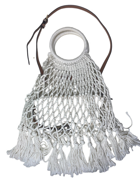 Bolso Zara Tejido Transparente Blanco-Talla U