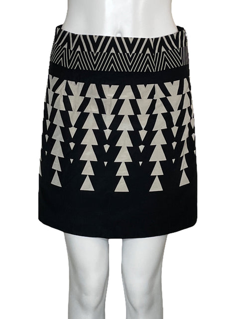 Falda Kennet Cole Mini Estampada Negro-Talla 2