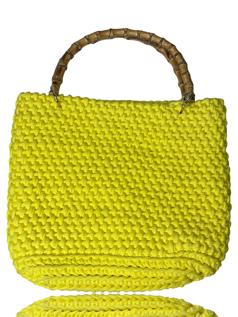 Bolso Jeannette De Cubas Croche Amarillo-Talla M