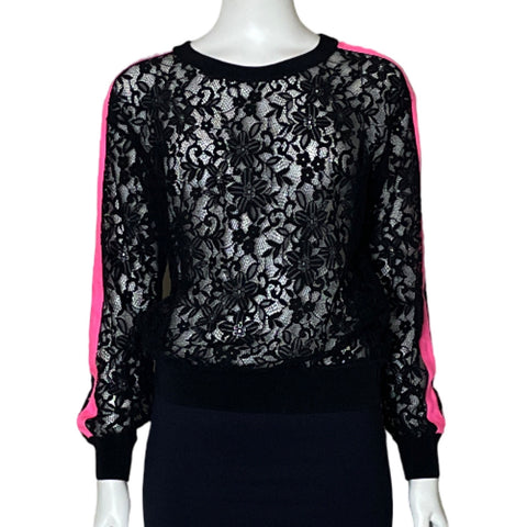 Blusa Escada Sport Encaje Negro-Talla 34