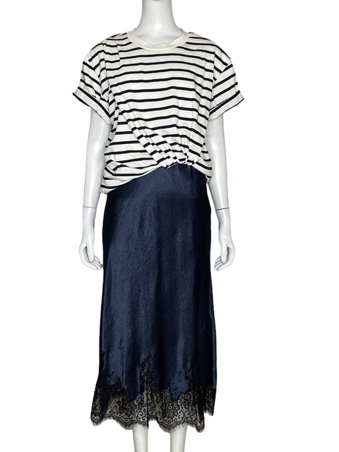 Vestido 3.1 Philiph Lim Encaje y T-shirt Azul-Talla S