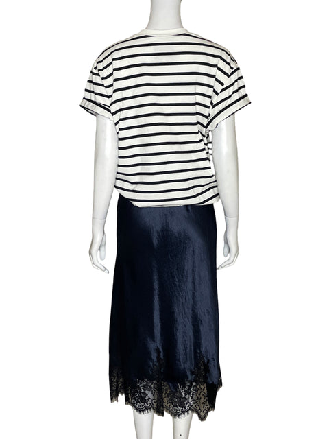 Vestido 3.1 Philiph Lim Encaje y T-shirt Azul-Talla S