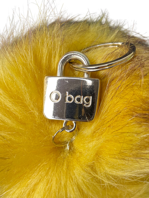 Llavero O Bag Faux Fur Amarillo-Talla U