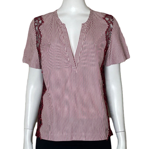 Blusa Sandro Encaje Rojo-Talla S