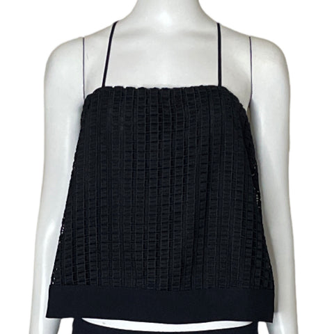 Top Animale Recto Bordado Negro-Talla 40