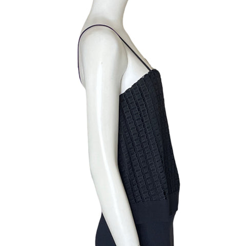 Top Animale Recto Bordado Negro-Talla 40