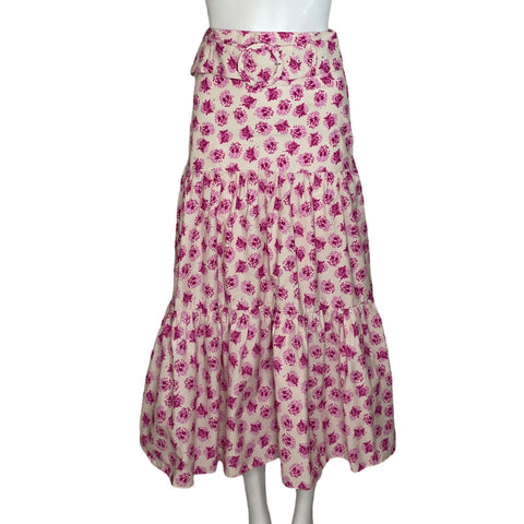 Falda Zara Floral Correa Beige-Talla S
