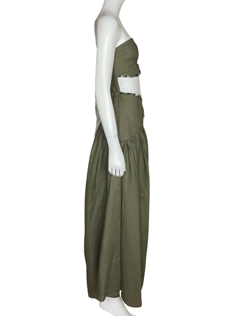 Vestido Lune et Rose Cutout Pedreria Verde-Talla S