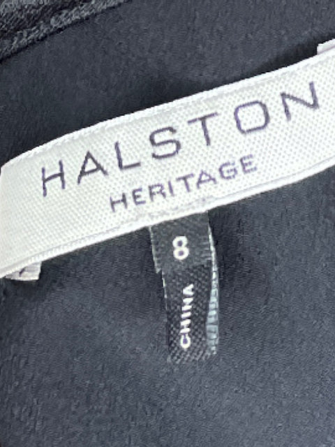 Vestidos Halston Heritage Satinado Negro-Talla 8