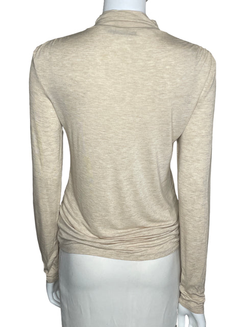 Sueter MNG Cuello Alto Manga Larga Beige-Talla L