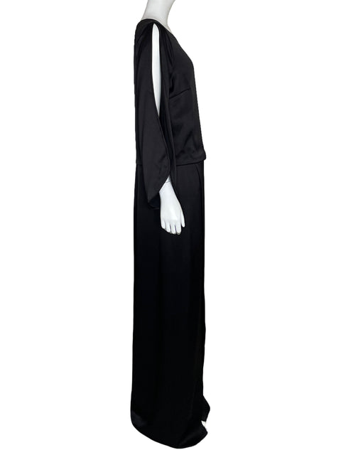 Vestidos Halston Heritage Satinado Negro-Talla 8