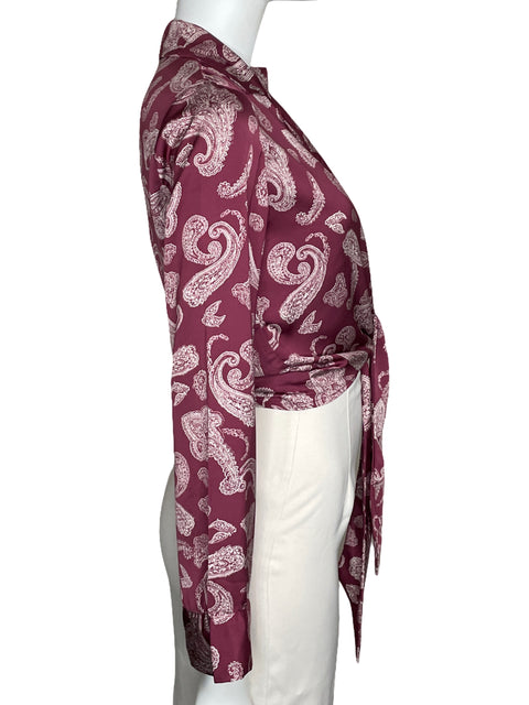 Blusa Honey Punch Print Manga Larga Morado-Talla S