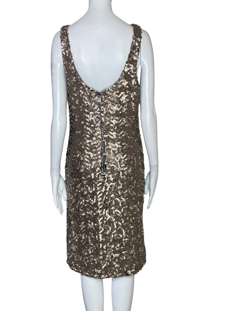 Vestido Laundry By Shelli Segal Lentejuelas Marron-Talla 8