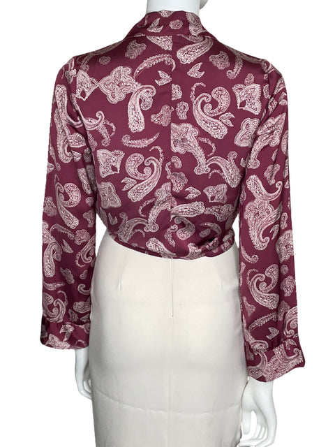 Blusa Honey Punch Print Manga Larga Morado-Talla S