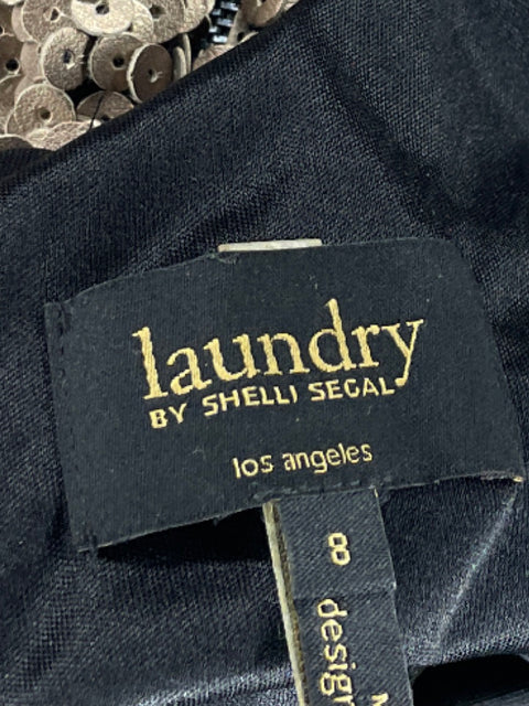 Vestido Laundry By Shelli Segal Lentejuelas Marron-Talla 8