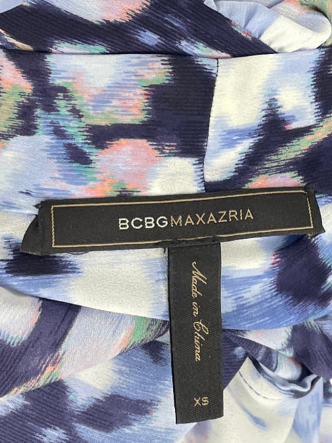 Vestido BCBG Bolsillo Mangas Azul-Talla XS