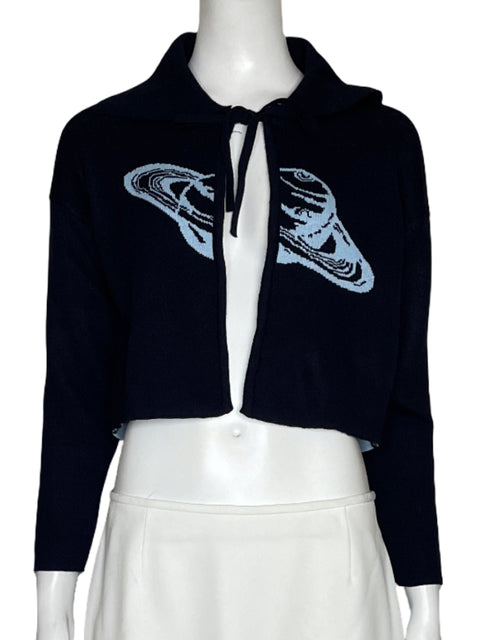Cardigan A Lot Studio Crop Azul-Talla XS