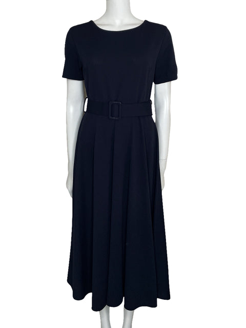 Vestido Algo Bonito Midi Cinturón Azul-Talla S