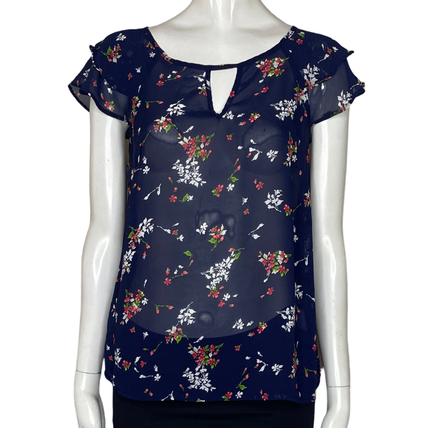 Blusa Tesoro TPS Flores Transparente Azul-Talla S