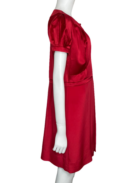 Vestido Marc By Marc Jacobs Plisado Rojo-Talla 10