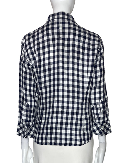 Camisa Carolina Herrera Cuadros Sin Bolsillo Negro-Talla 8