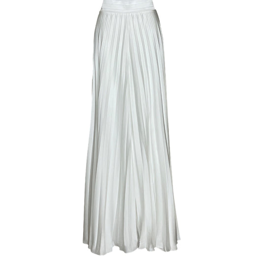 Pantalon Arial 12 Plisado Satinado Blanco-Talla 10