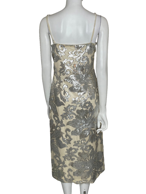 Vestido Sage The Label Lentejuelas Beige-Talla M