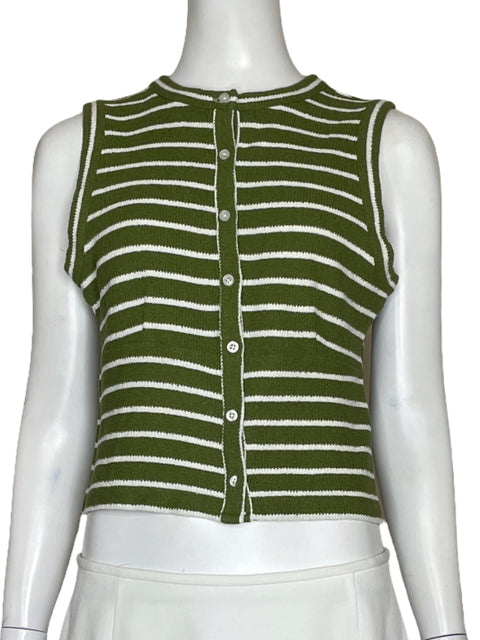 Chaleco Madewell Tejido Líneas Verde - Talla S