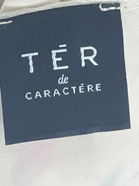 Vestido Ter De Caractere Flores Sin Mangas Beige-Talla 6