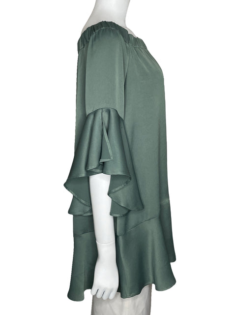 Blusa Zara Fluida Verde-Talla M