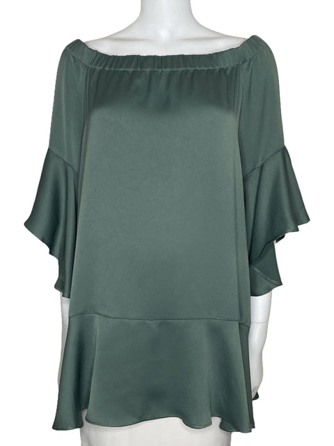 Blusa Zara Fluida Verde-Talla M