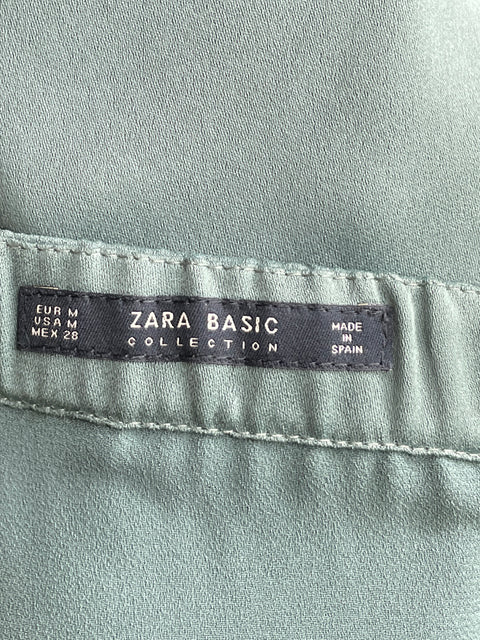 Blusa Zara Fluida Verde-Talla M