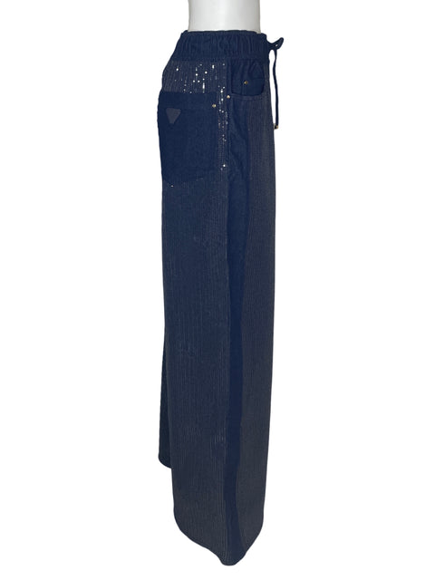 Pantalón Aje Studio Lentejuela Azul-Talla 8