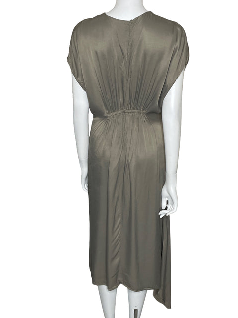 Vestido MNG Midi Drapeado Marrón-Talla 6