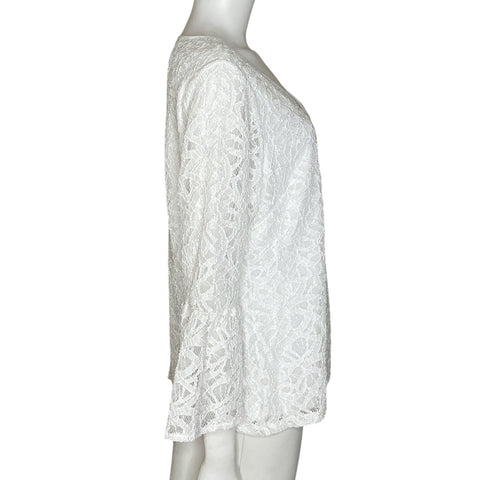 Blusa Calvin Klein Encaje Blanco-Talla U