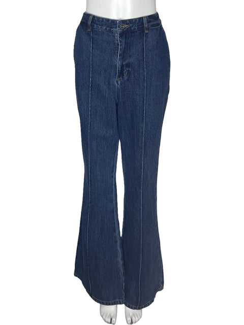 Pantalón Self-portrait Flare Denim Azul-Talla 8