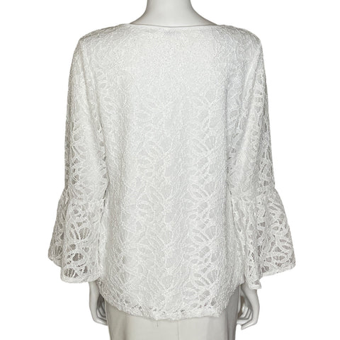 Blusa Calvin Klein Encaje Blanco-Talla U