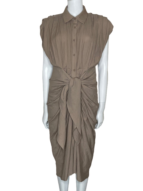 Vestido Do+Be Plisado Marrón-Talla L