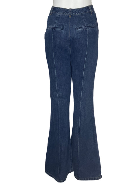 Pantalón Self-portrait Flare Denim Azul-Talla 8