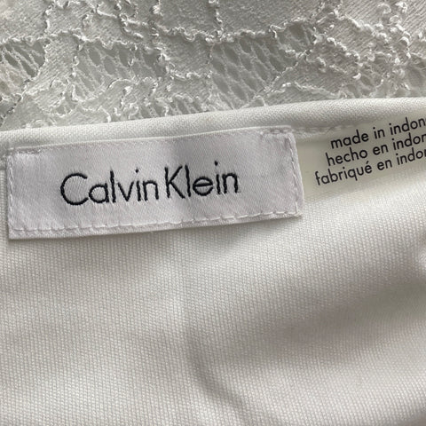 Blusa Calvin Klein Encaje Blanco-Talla U