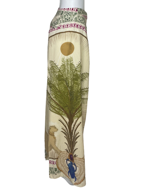 Pantalón Relicario Estampado Beige-Talla M