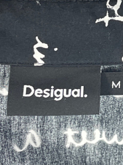 Vestido Desigual Letras Mangas Negro-Talla M