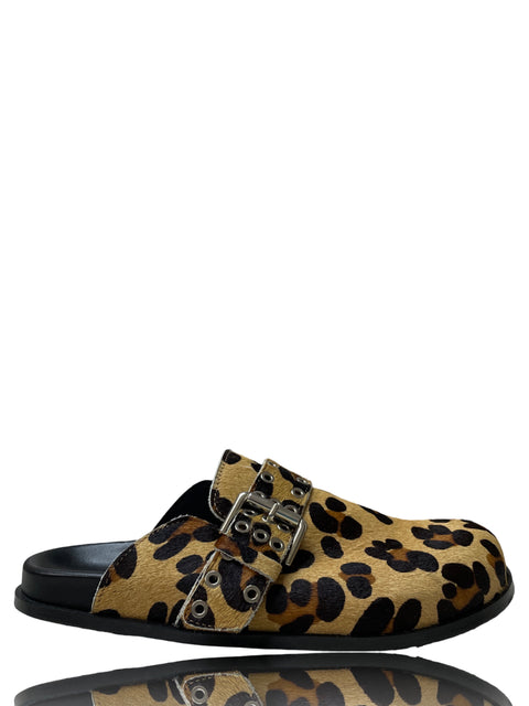 Calzado Alohas Zuecos AnimalPrint Marrón - Talla 39