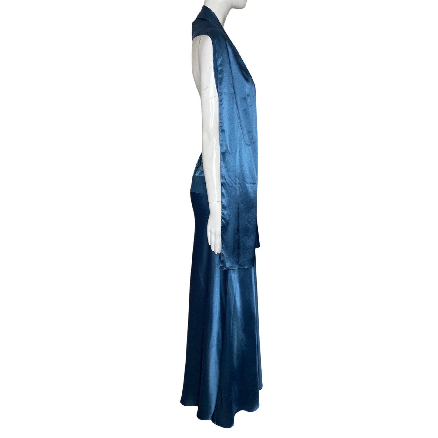 Vestido Tesoro TPS Pedreria Estola Azul-Talla M