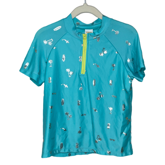 Bañador GYMBOREE Mangas Corta Palmeras Turquesa - Talla 10